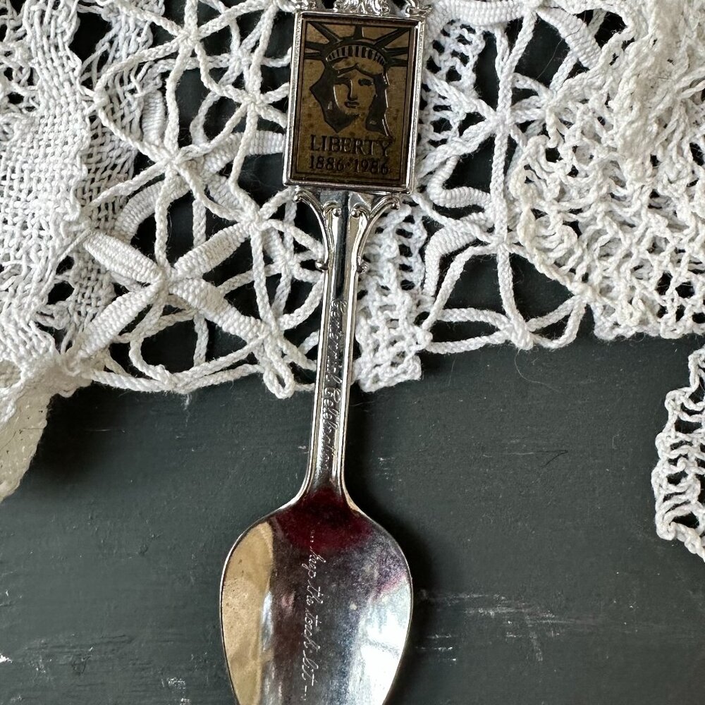 1982 Statue of Liberty Centennial Souvenir Spoon Keep The Torch Lit Collectible